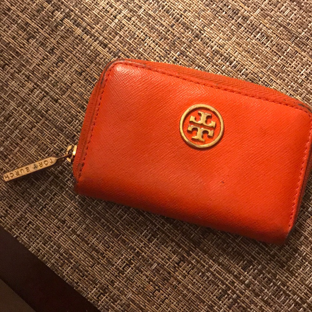 TORY BURCH small orange wallet